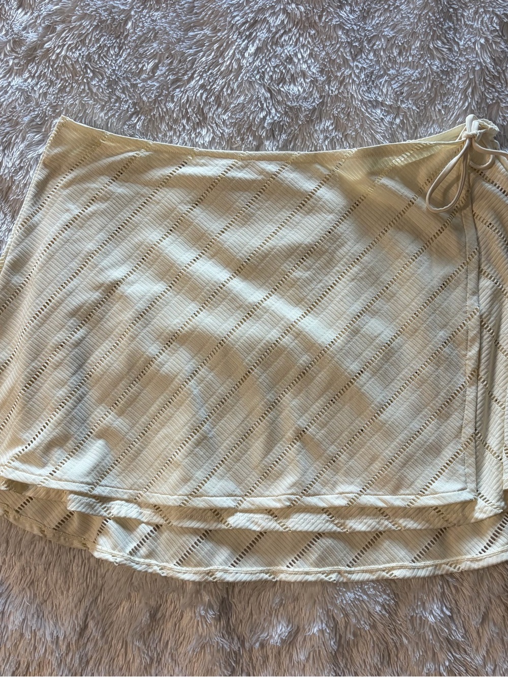 Time and Tru Cream Eyelet Wrap Mini Skirt